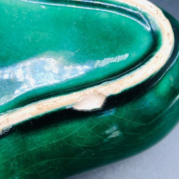 Beauceware Oversized Kelly Green Amoeba Ceramic Ashtray, Beauce Pottery #809 - Picture 12 of 14